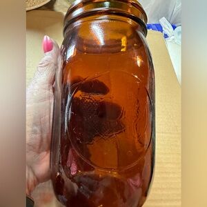 Vintage brown glass jar